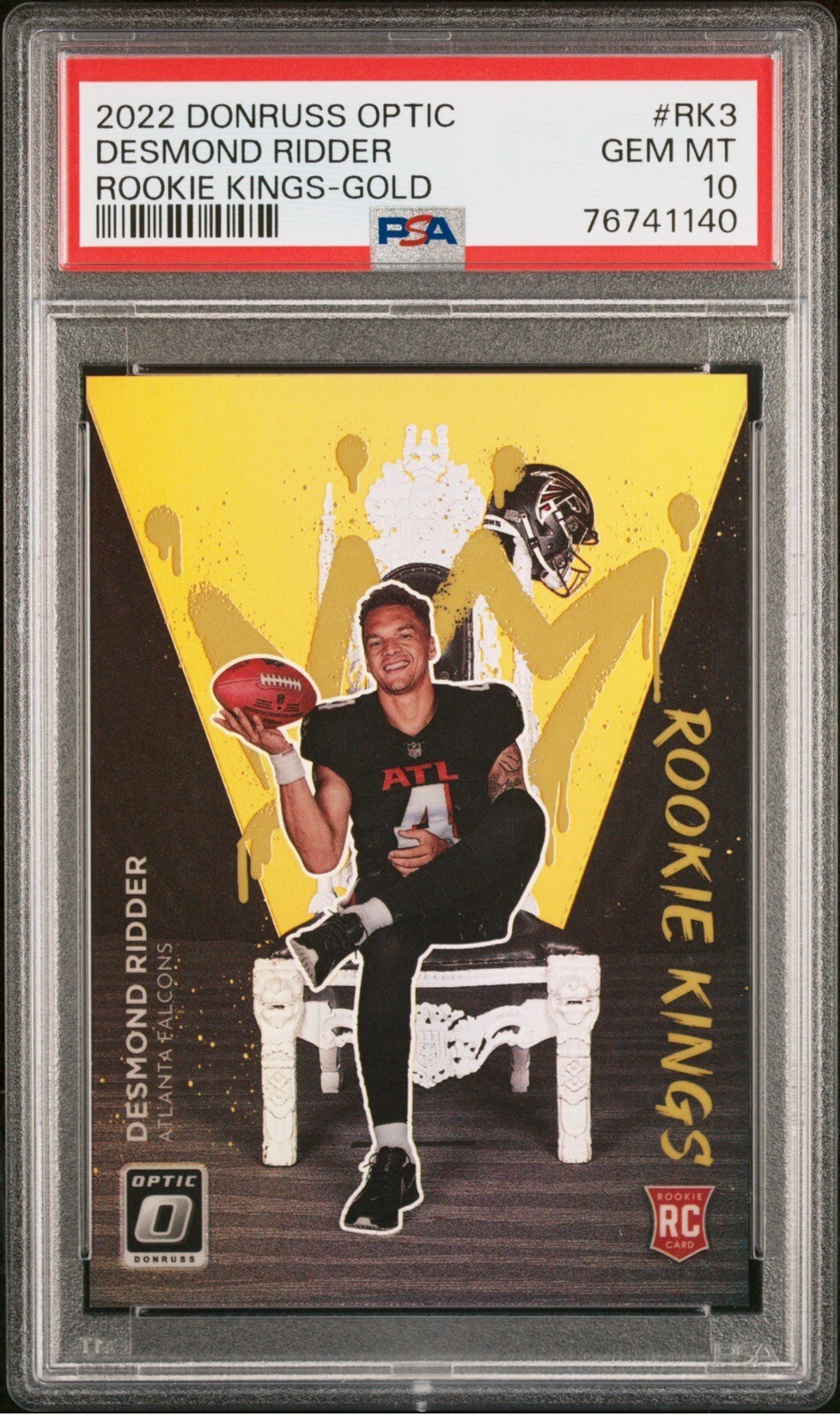 Desmond Ridder Panini Donruss Optic Rookie Kings #RK3 Gold