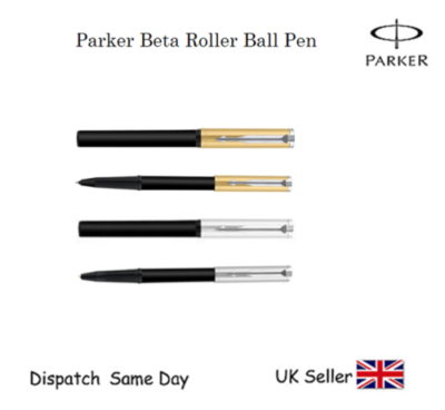 Genuine Parker Beta Premium Roller Ball or Ball Pen – Black with