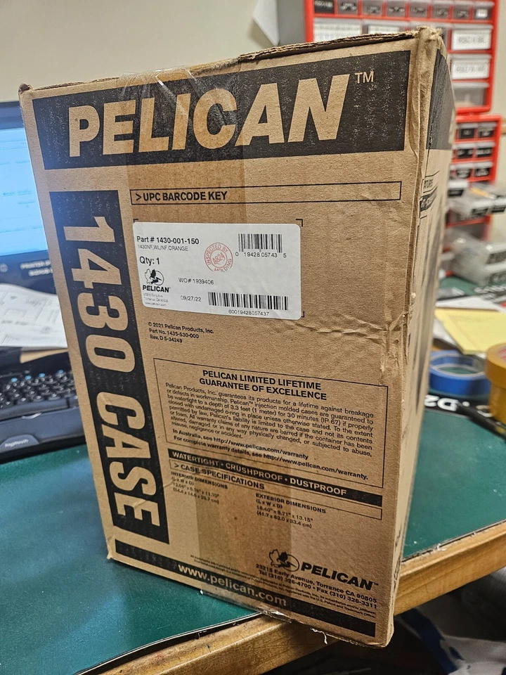 Estuche Pelican 1430 SIN ESPUMA (Naranja) Foto 4 de 4