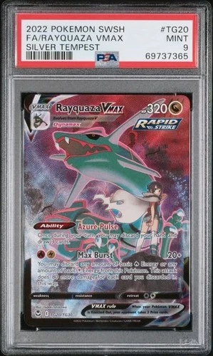 2022 Pokemon Silver Tempest #TG20 Full Art Rayquaza VMAX English PSA 9