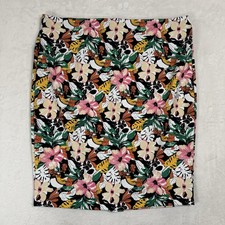 Lane Bryant Scuba Ponte Floral Midi Pencil Skirt Plus Size 24 Fitted Work Casual
