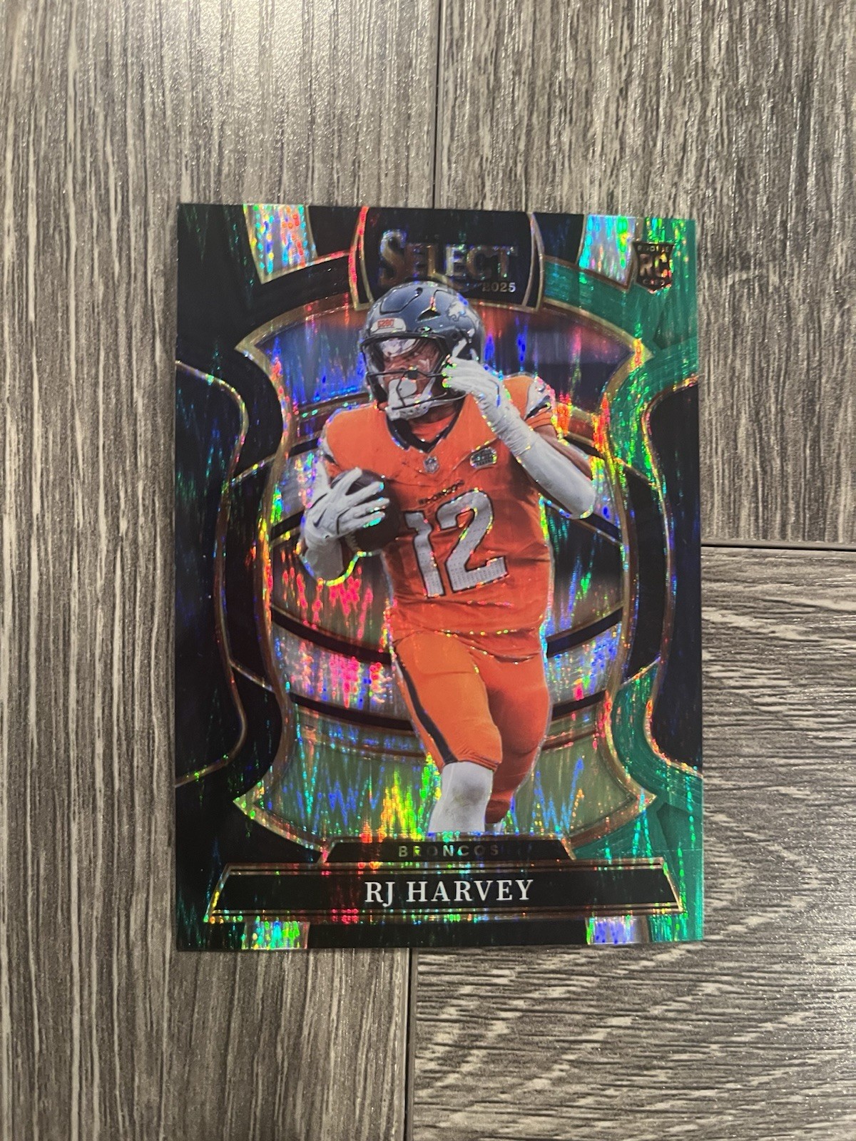 2025 Panini Select - Concourse RJ Harvey #10 Black & Green Shock Prizm (RC)