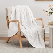 6 Layer 100 Cotton Muslin Blanket, 60"x80" Twin Muslin Blanket for Couch Bed...