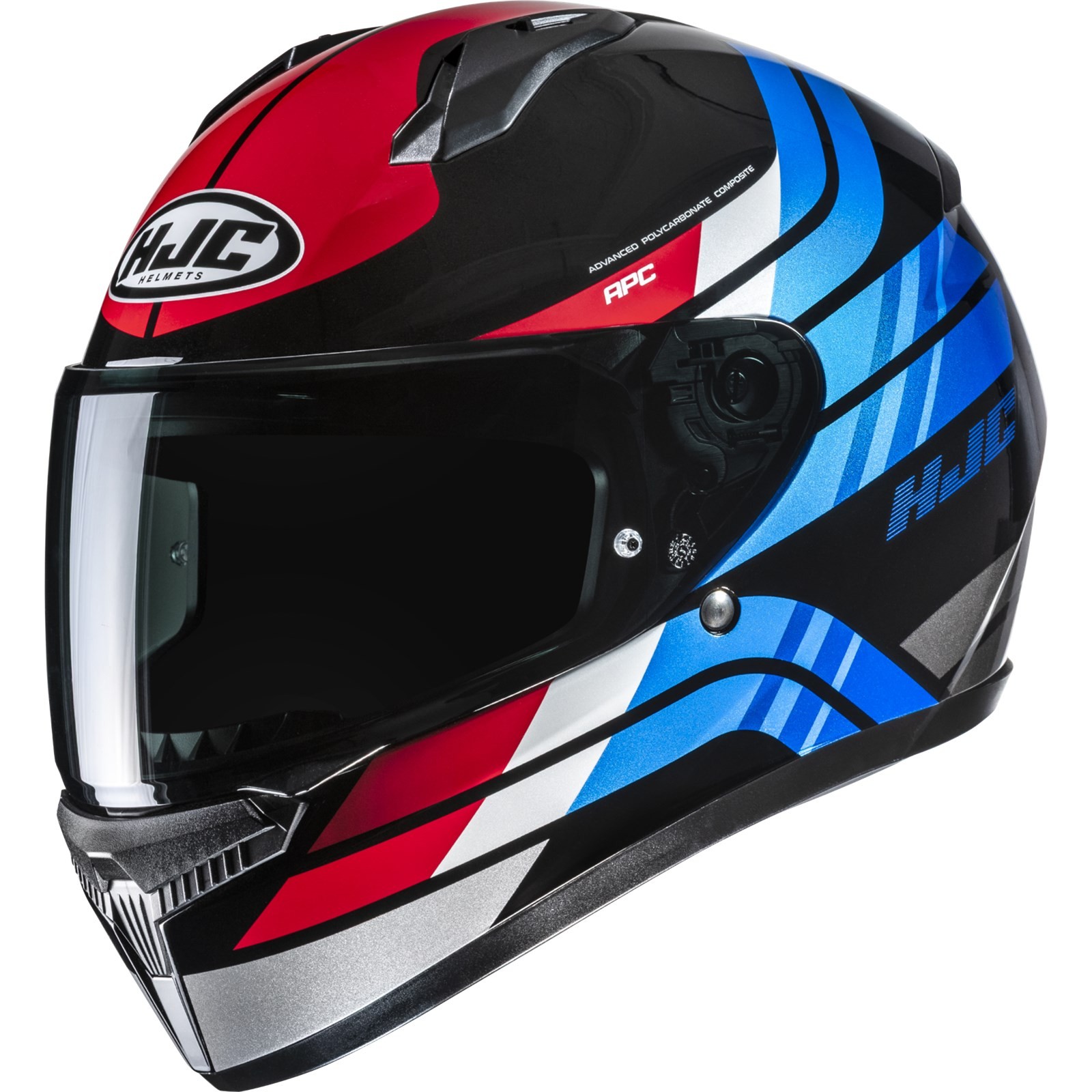 HJC C10 Full Face Motorcycle Helmet M Black-Blue-White-Red, Polycarbonate