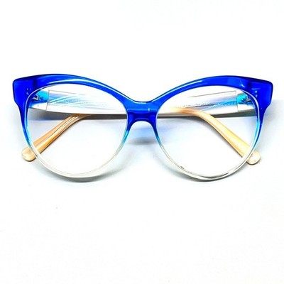 Romeo Gigli Oversized Cat Eye Blue Gradient Eyeglasses RG 6100/S D Made in Italy
