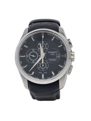 TISSOT T035627A Automatic Analog Leather Black Mens Watch Excellent JAPAN