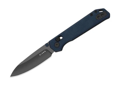 KIZER Begleiter 2.9 S35VN Blue Aluminum DLC Taschenmesser Clip Blau Ki3458.2CDA1 - Bild 1 von 4