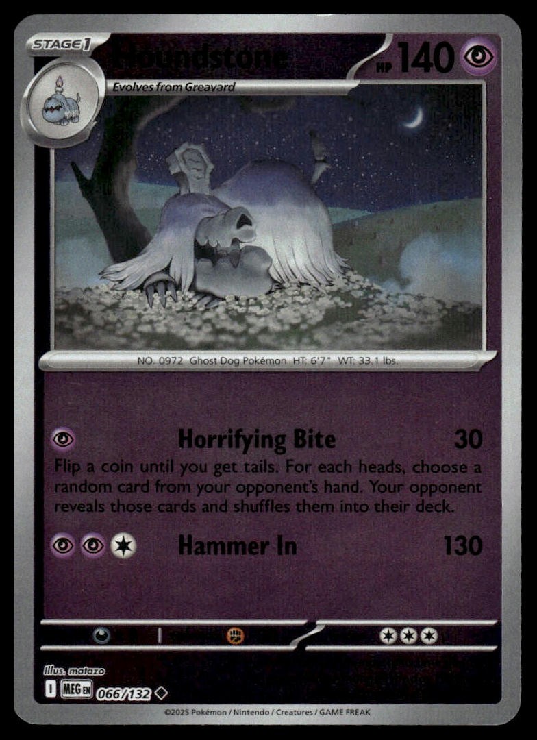Houndstone ME01: Mega Evolution #066/132 Reverse Holo NM