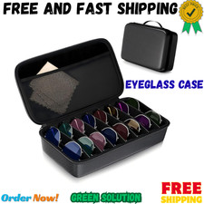 Travel Sunglasses Organizer , Hard Shell Sunglass Case Adjustable Slots