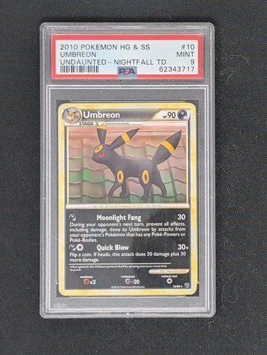 Pokemon Umbreon 10/90 HGSS Undaunted Non-Holo Rare PSA 9