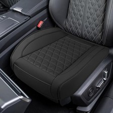 Luxury Faux Leather Car Seat Cover, Anti-Slip Waterproof Universal Front Black