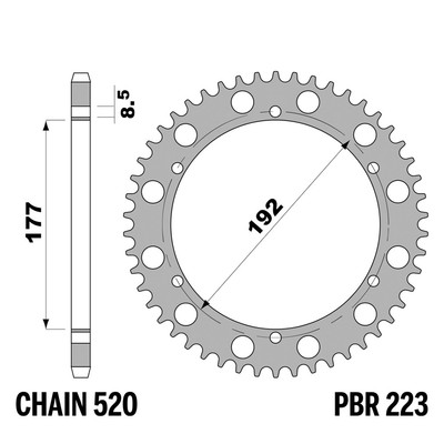 Husqvarna WR 350 1981-1988 Krone PBR Schritt 520 53 Zähne Ergal