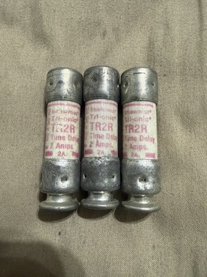 Lot of 7 Shawmut Tri-Onic TR2R Fuse Time Delay 2 Amps 250 V