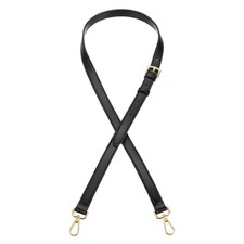 Genuine Leather Purse Strap, 41.3"-49.2" Crossbody Straps Black, Light Gold 