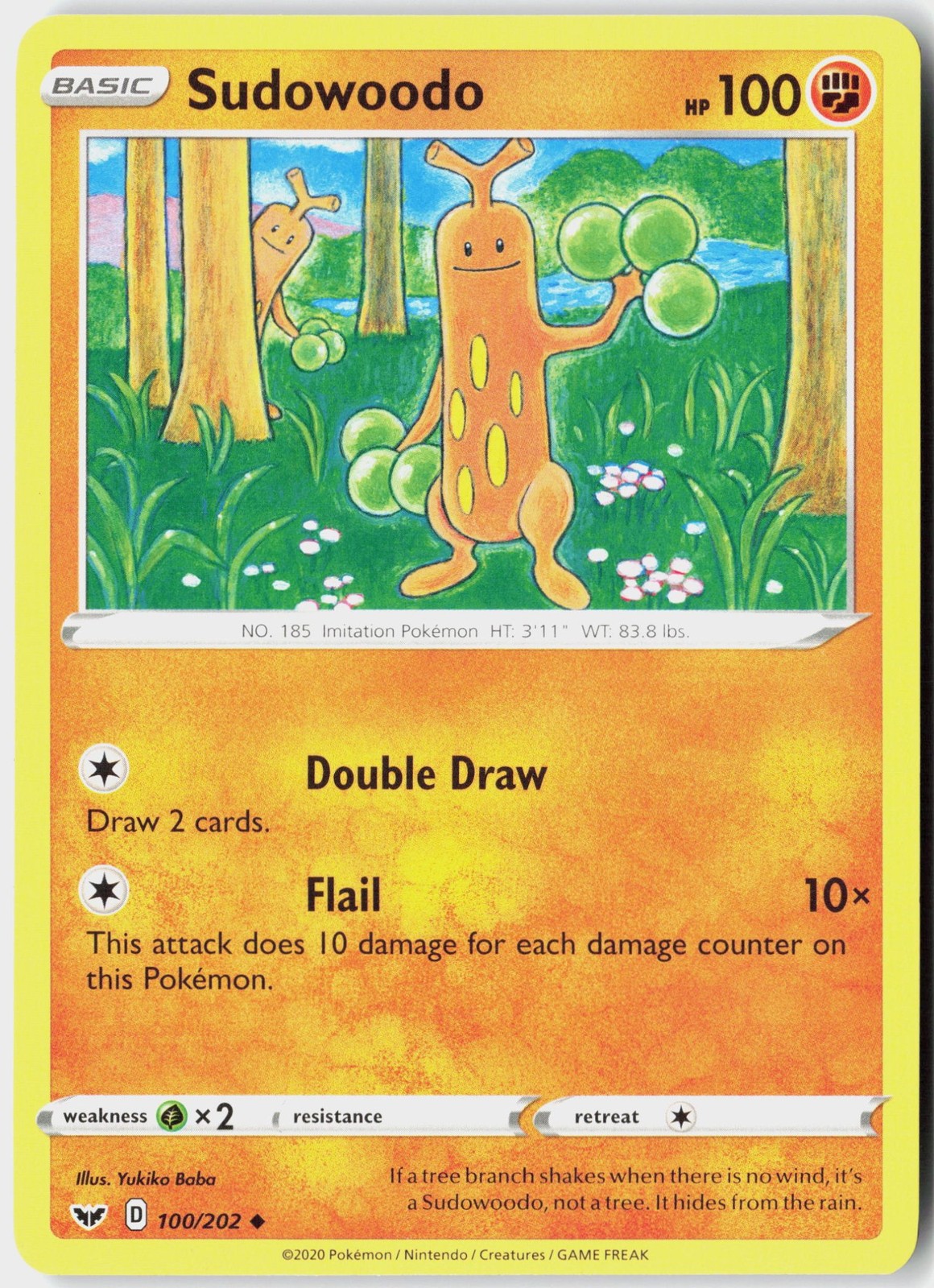 Pokemon - Sudowoodo SWSH01: Sword & Shield Base Set [SWSH01 - 100/202] NM Unc...