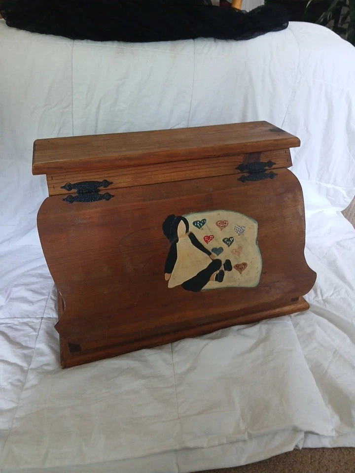Vintage Bread Box Storage Counter Top Wood Grandmacore Grannycore Unfinished