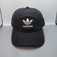 Adidas Originals Hat Black Relaxed Adjustable Strapback Embroidered Cap Cotton