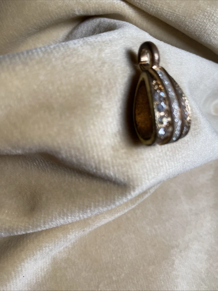 Gold Diamond Pave Pendant Charm Elegant Jewelry Pendant - Image 3 of 4