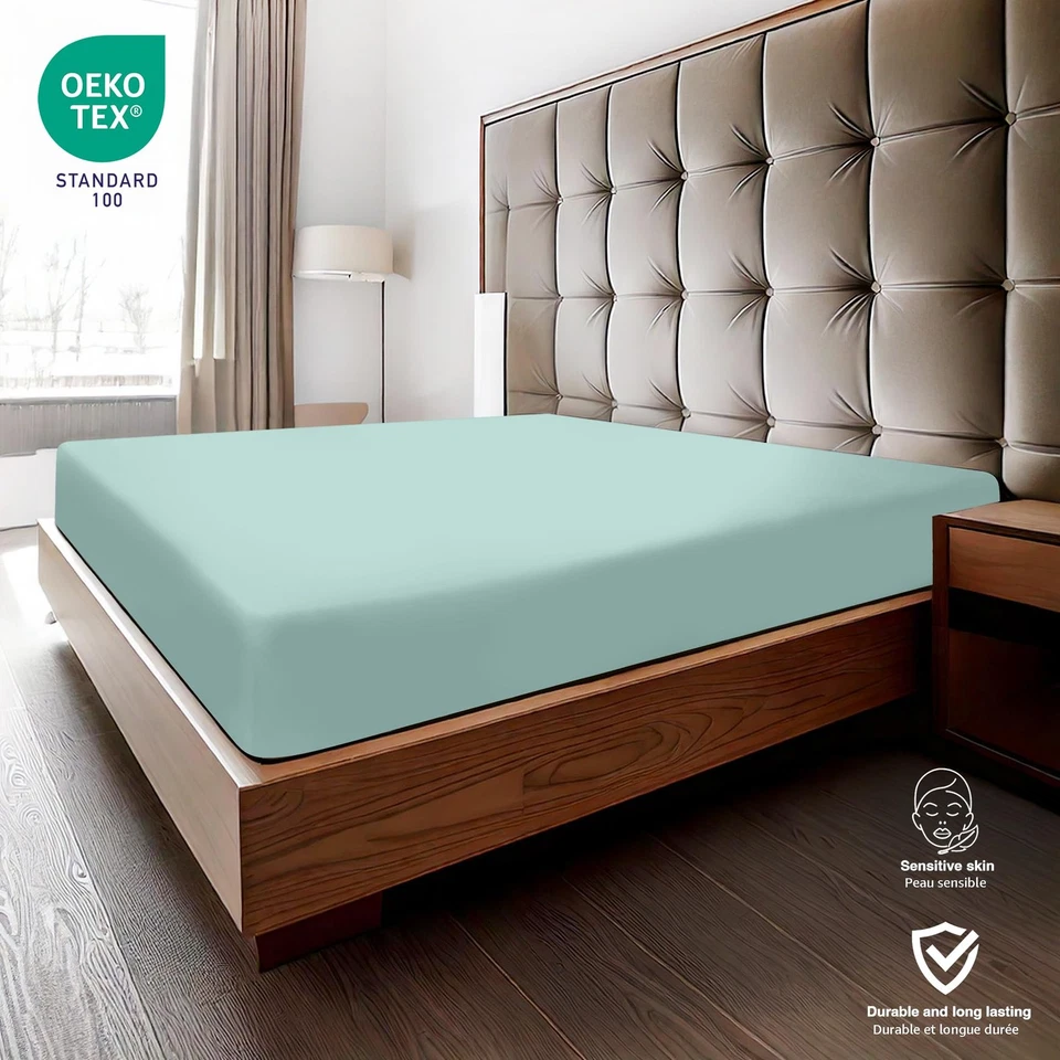 Drap Housse 90x190 / 90 x 200 cm - Bonnet 35 cm pour Matelas Épais - 100 Poly... - Photo 3/4