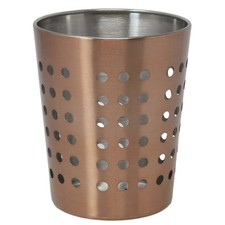 Utensils Holder 13cm Copper Metal Cutlery Caddy Pot Kitchen Storage Organiser