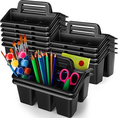 12 Pcs Classroom Storage Caddies Stackable Utility Caddies with 4 Compartment...