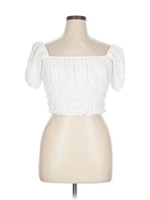 Elodie Women White Short Sleeve Top XL