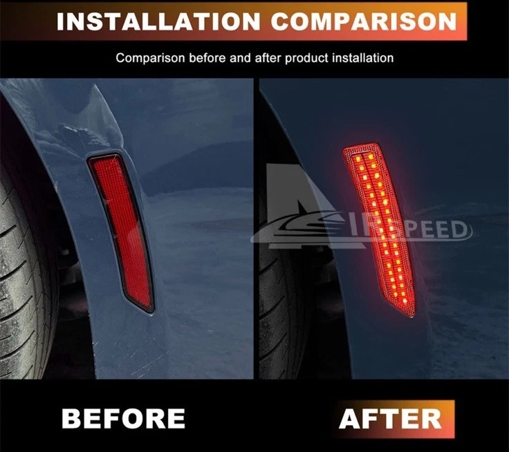 Red Car Rear/Front Side Marker Light Accessory Lamp for Ford Mustang 2024-2025 Foto 3 de 4