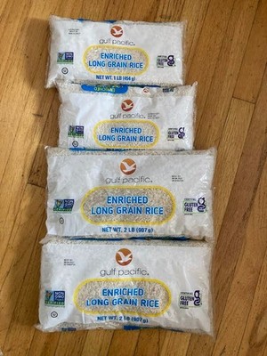 New 4 bags Gulf Pacific Enriched Long Grain Rice Total 6 lbs Exp 8/4/2027