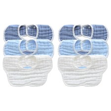 Baby Drooling Towel Snap Bibs Muslin 6 Pack Adjustable Soft Cotton Infant