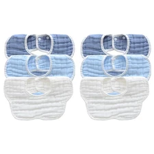Baby Drooling Towel Snap Bibs Muslin 6 Pack Adjustable Soft Cotton Infant