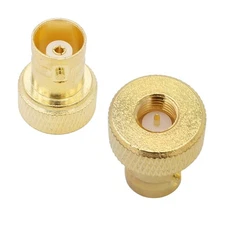SMA Male to BNC Female Adapter Pack of 2 Gold Plated RF Coax Coaxial... 