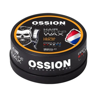 Ossion Hair Styling Wax Ultra Hold Premium Barber Line 150 ml Schwarz