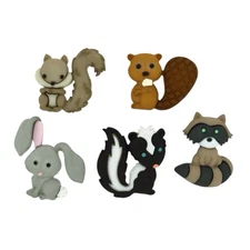 Dress It Up Backyard Buddies Buttons - Raccoon Skunk Fox Squirrel Beaver 199