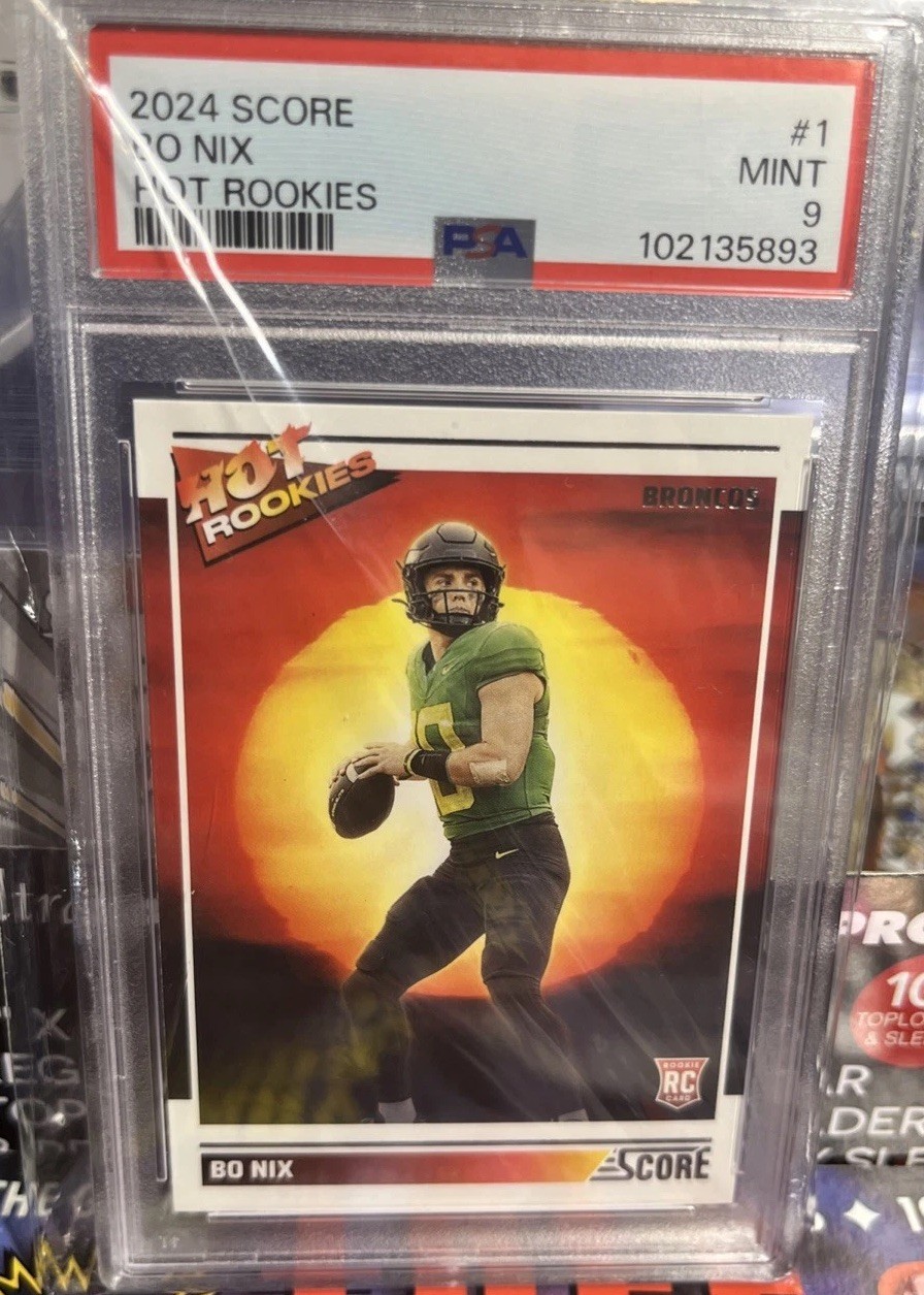 2024 PANINI SCORE HOT ROOKIES #1 BO NIX ROOKIE RC PSA 9