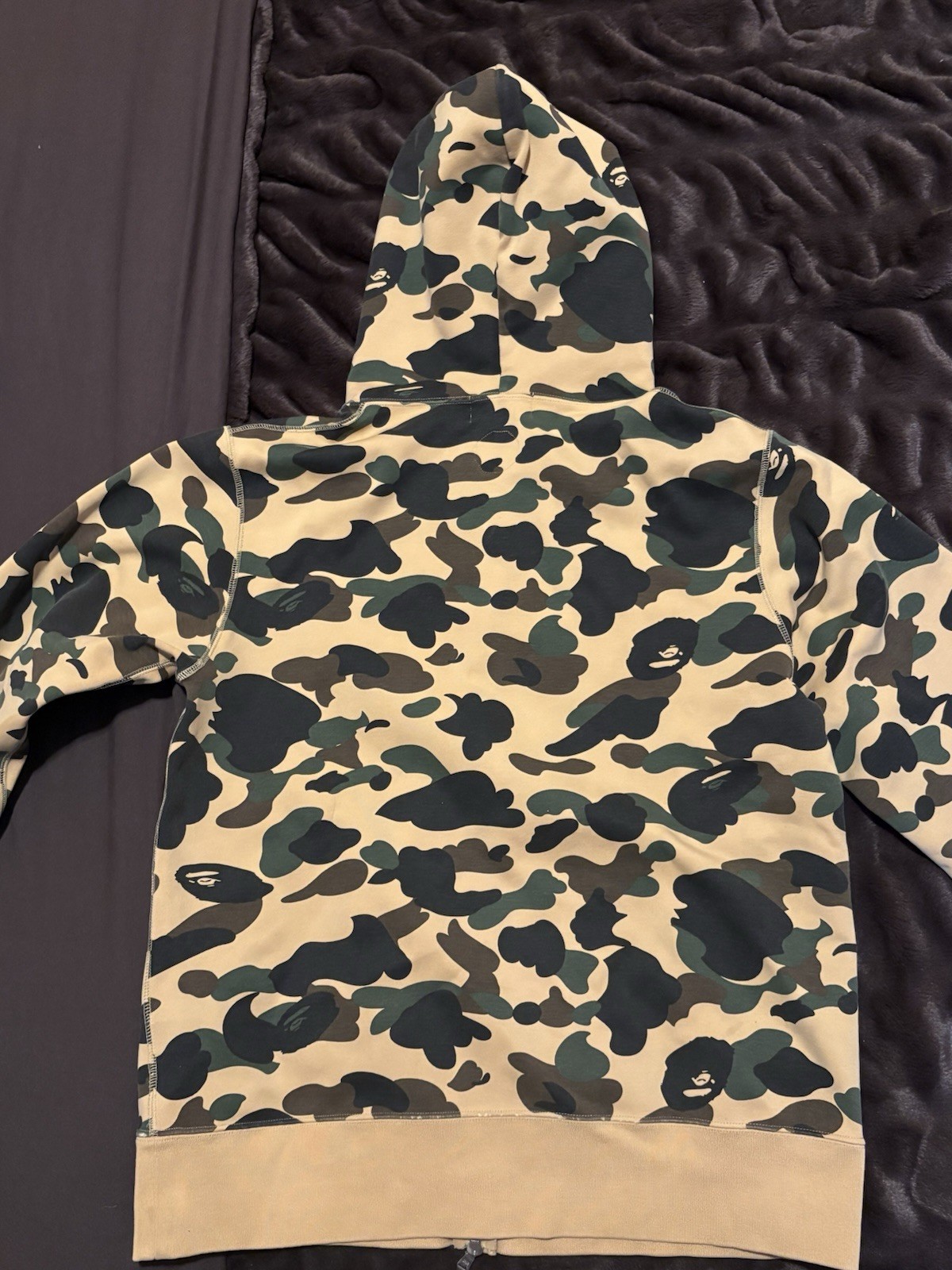 Bape Khaki XLarge Camo Hoodie 100% Cotton Full Zip A Bathing Ape Size XL thumbnail 5