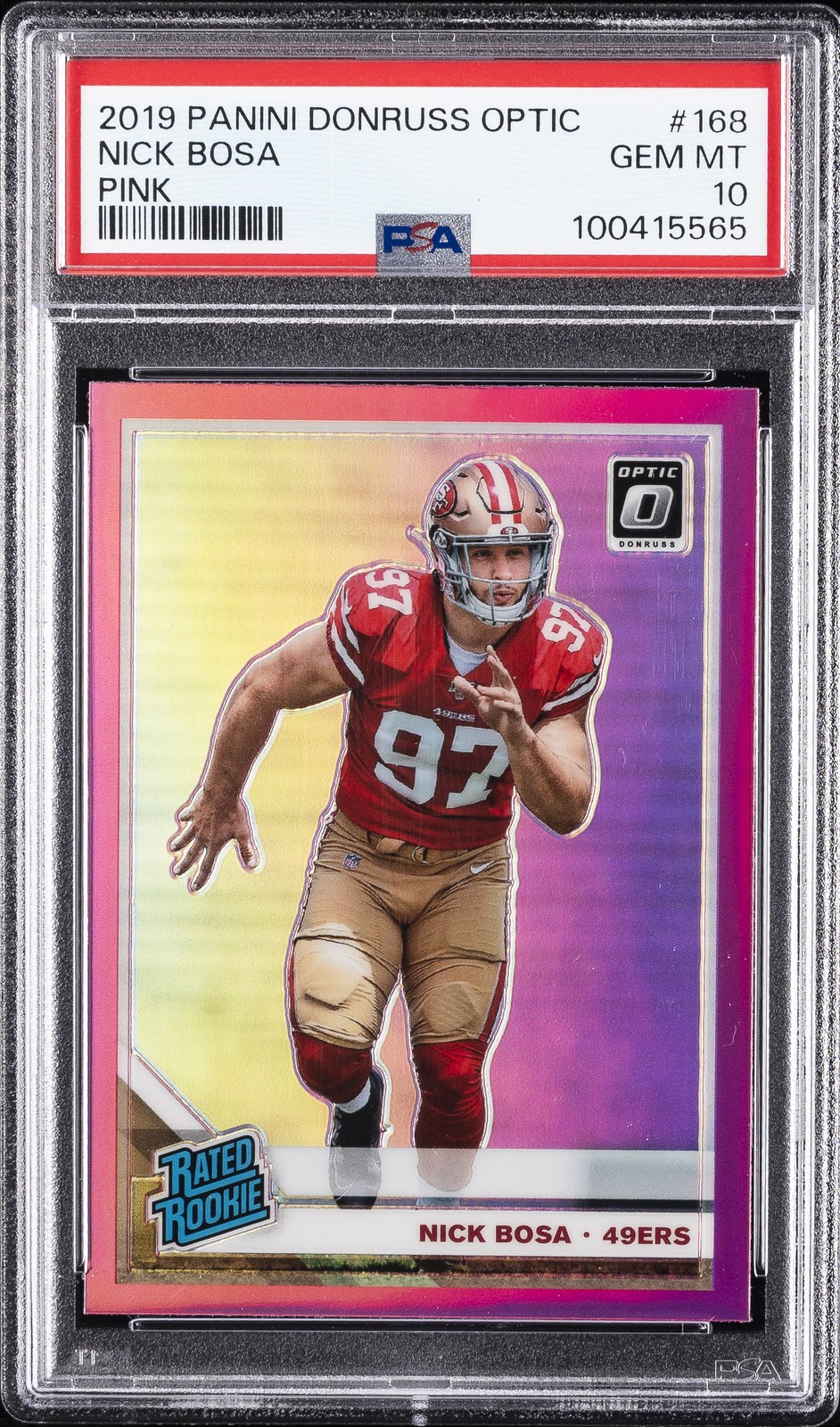 2019 PANINI DONRUSS OPTIC PINK #168 NICK BOSA ROOKIE RC PSA 10