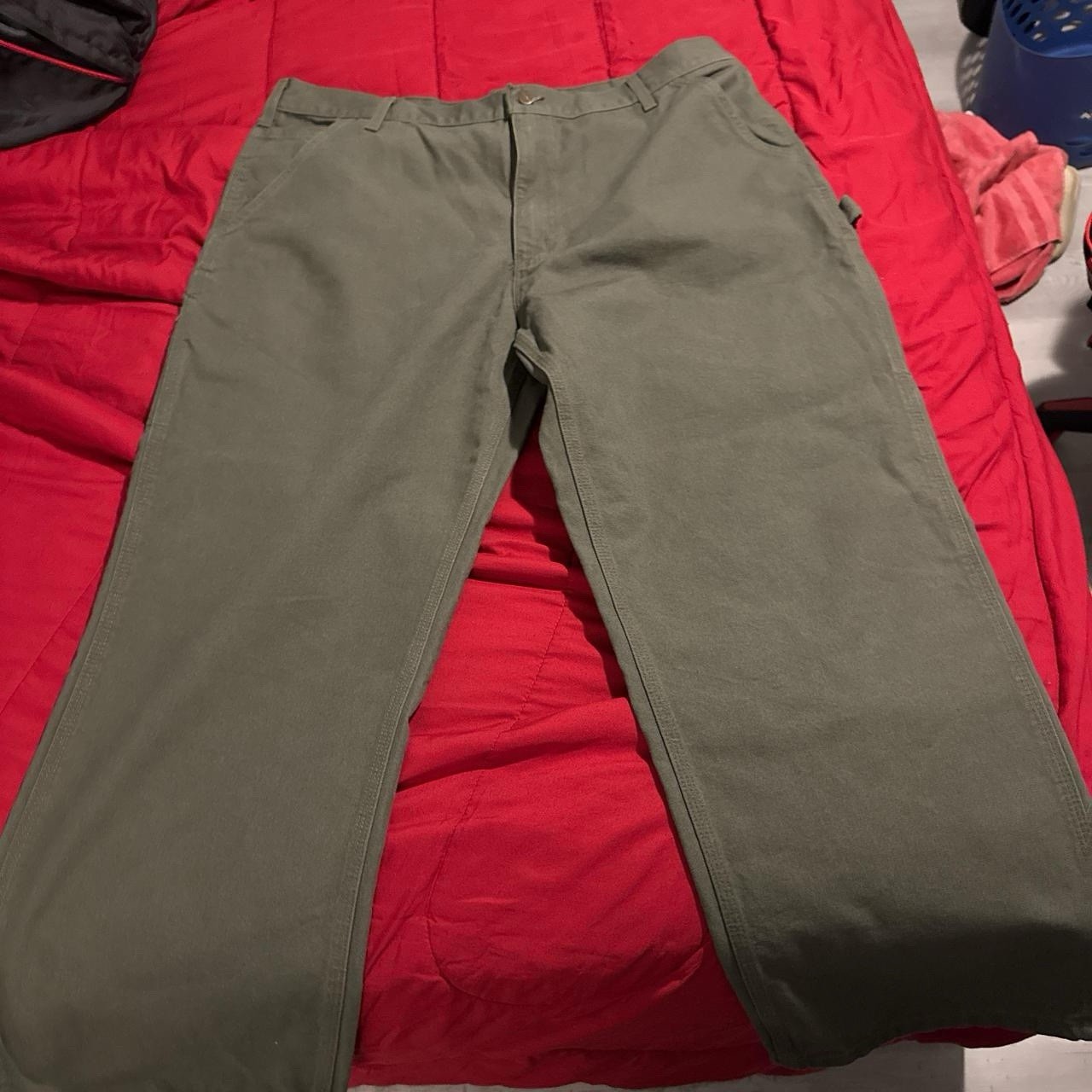 Carhartt B11 MOS Original Dungaree Fit Carpenter Pants Green Cotton 42x30