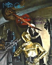RARE TRIPLE SIGNED (3x) Star Wars Jabba's Palace 8x10 Photo Autograph