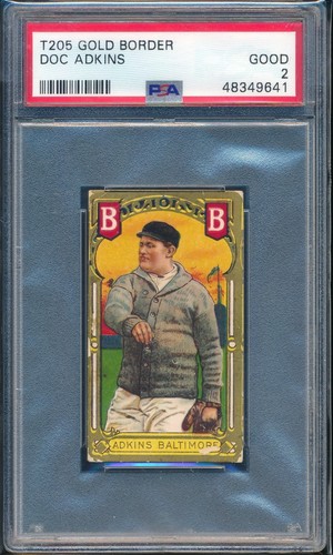 Doc Adkins 1911 T205 Gold Border card