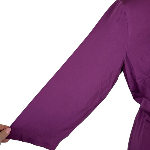 J. Jill Pure Jill 3/4 Sleeve V-Neck Viscose Side-Tie Dress Purple Women's Size M - Picture 5 of 18
