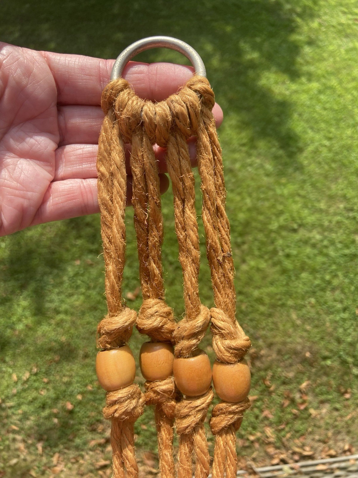 Lot Of 2 Macrame Plant Hangers 39 In Binder Twine Boho Vintage