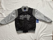 NEW Starter NFL Las Vegas Raiders Satin Bomber Raiders Jacket Size Men s Medium