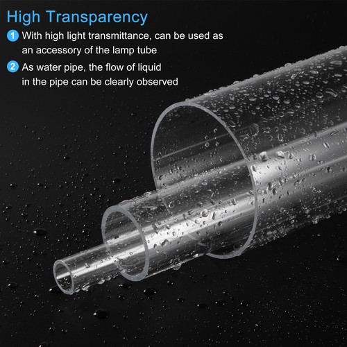 2pcs Acrylic Pipe Rigid Round Tube Clear 12mm(1/2") 16mm(5/8") 305mm(12") - Picture 5 of 6