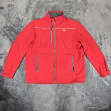 Oobe Chik Fil a Softshell Jacket Men L Red Full Zip Fleece Lined Crew Workwear