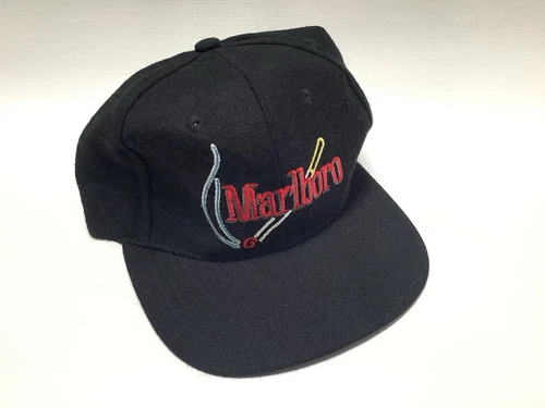 Marlboro Gear Cap 90's Black Lit Cigarette Cap Adjustable