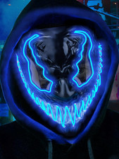 Halloween LED Light Up Mask Glowing Scary Costume for Cosplay Party