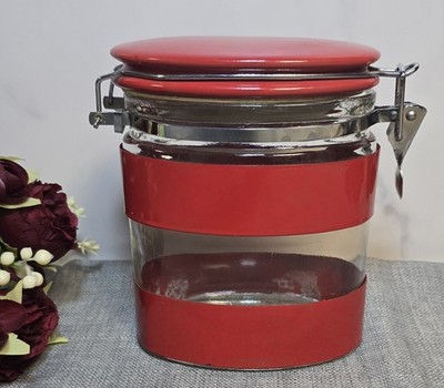 Dose Vorratsdose Vintage rot - aus Glas