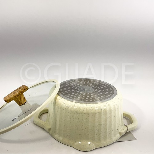 Masterclass Cerámica Antiadherente 8" 2.6-qt Tapa Baja Cazuela Utensilios de Cocina Marfil Nuevo - Imagen 6 de 7