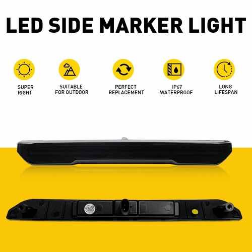 For GMC Sierra 2500 3500HD 2020-2023 LED Front Rear Side Marker Lights Smoked 4X - Picture 2 of 12