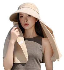 Visor Sun Hats for Women Wide Brim Outdoor Summer Beach Hat Uv Protection Khaki